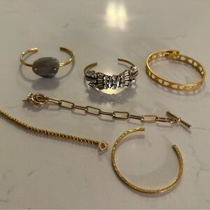 Elegant Gold and Silver Bracelet Set